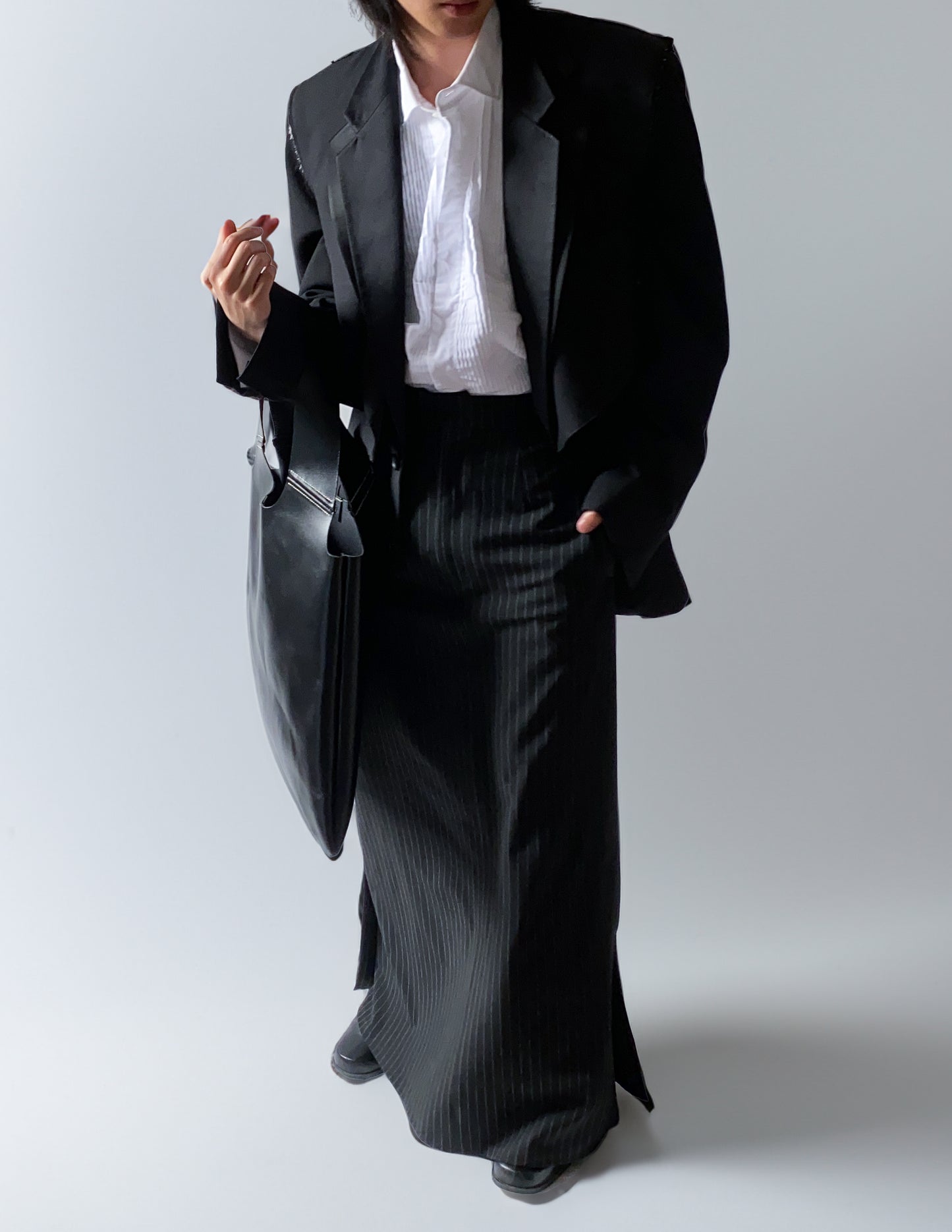 Deadstock Pinstripe Long Skirt