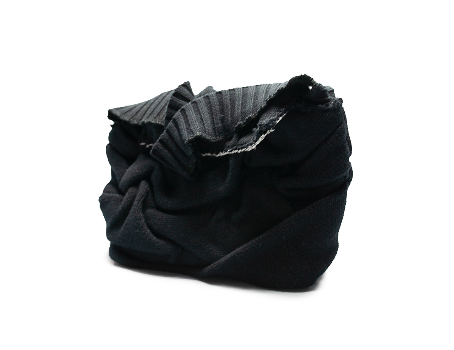Upcycled Textured Sweater Bag "Black"