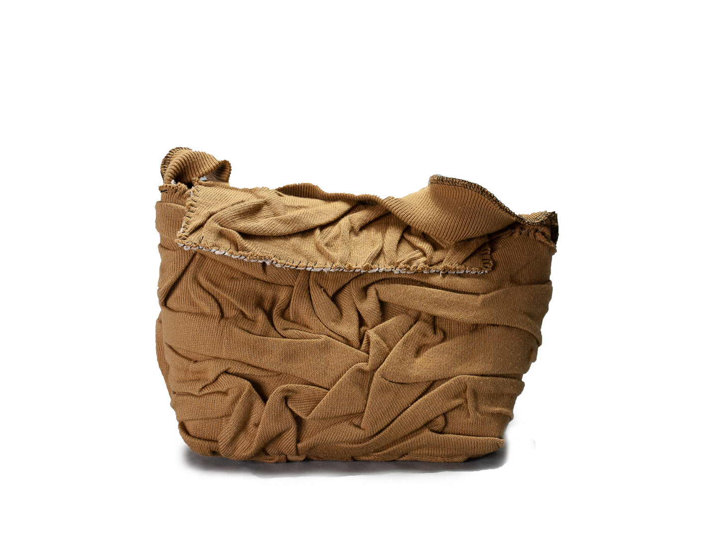 Upcycled Textured Sweater Bag "Tan"