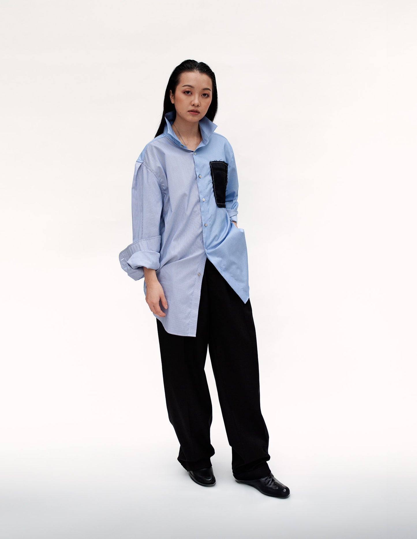 Unisex Oversize Pleated Crease Trousers
