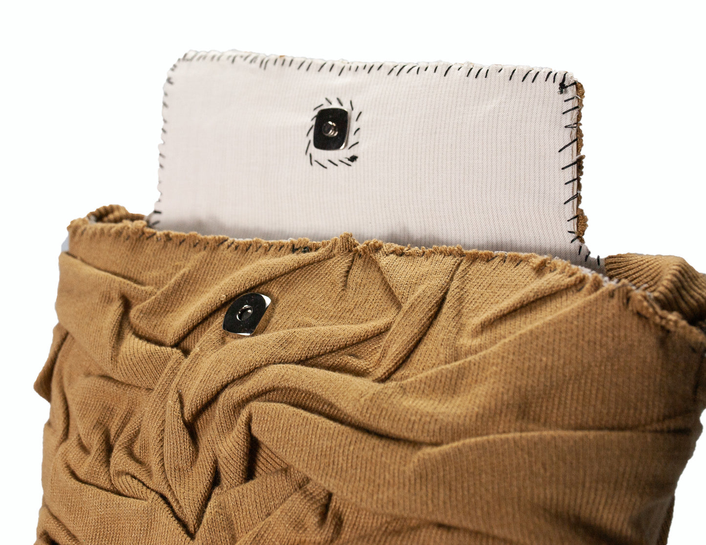 Upcycled Textured Sweater Bag "Tan"